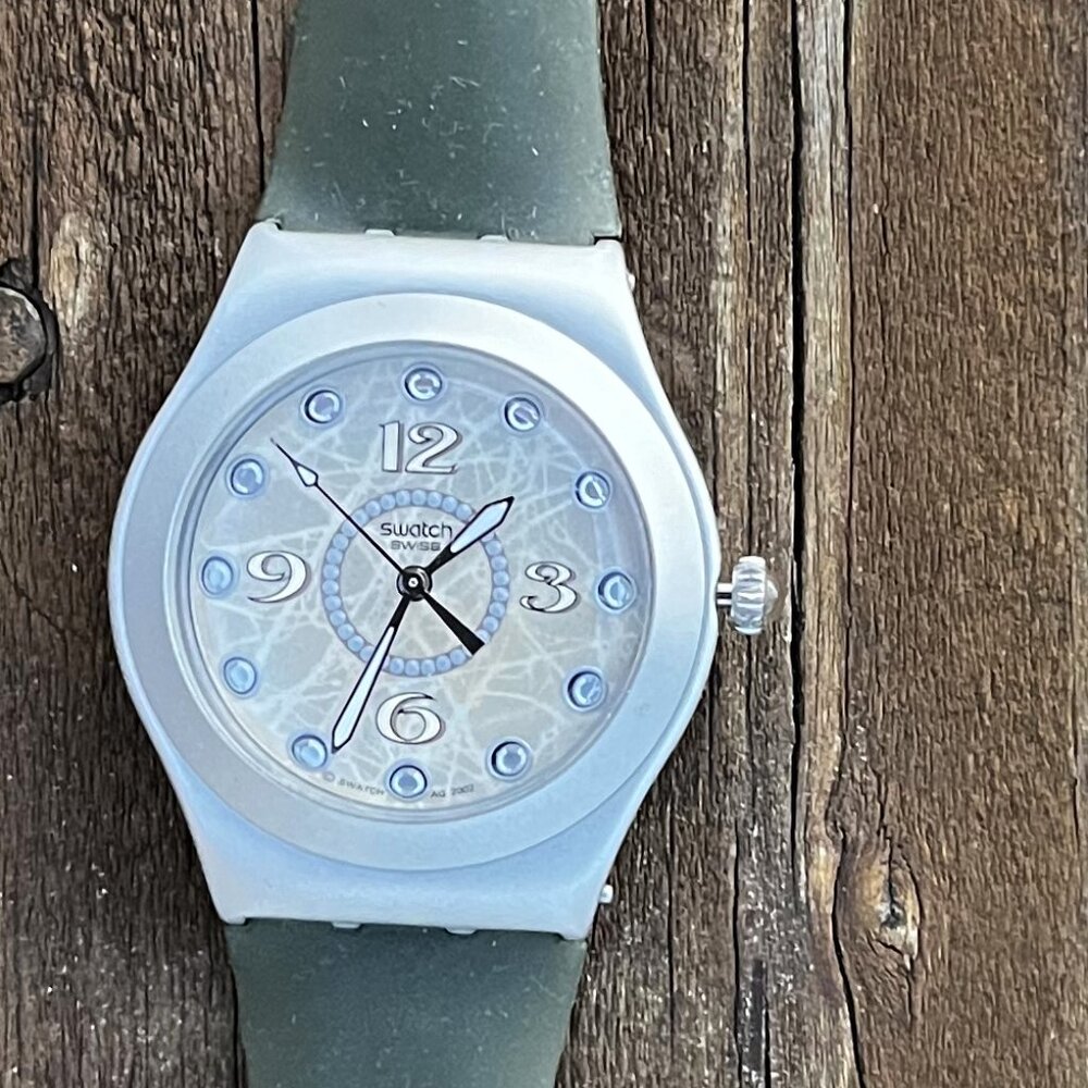 Swatch Olive Green Silicon Irony Watch